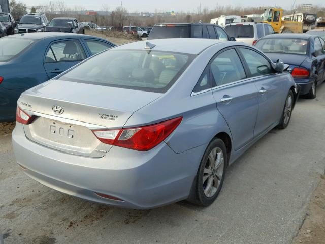 5NPEC4AC0BH023863 - 2011 HYUNDAI SONATA SE BLUE photo 4