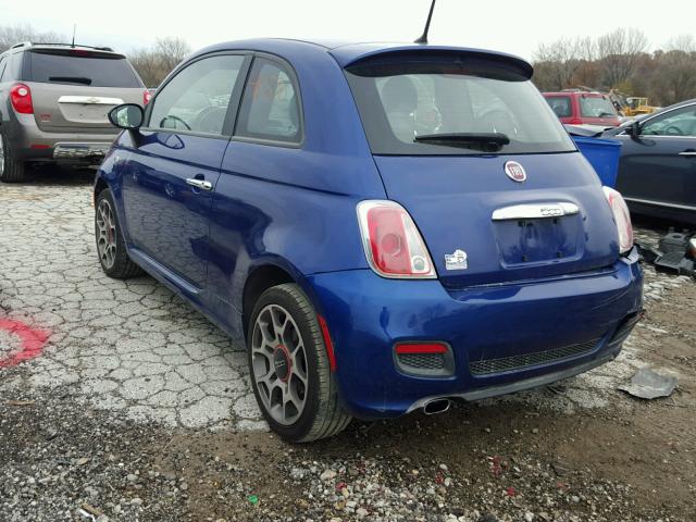 3C3CFFBR5DT661160 - 2013 FIAT 500 SPORT BLUE photo 3