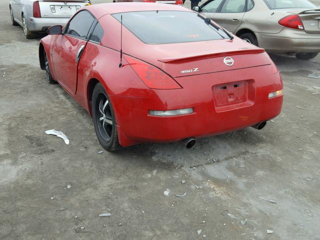 JN1AZ34E76M353440 - 2006 NISSAN 350Z COUPE RED photo 3