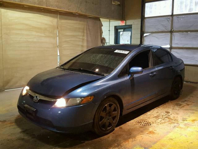 1HGFA16587L124737 - 2007 HONDA CIVIC LX BLUE photo 2