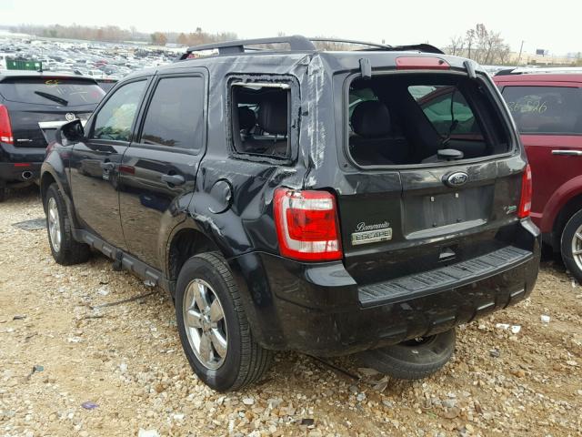 1FMCU0DG1BKA98130 - 2011 FORD ESCAPE XLT BLACK photo 3