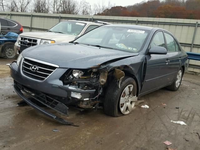 5NPET46C89H500395 - 2009 HYUNDAI SONATA GLS BLUE photo 2