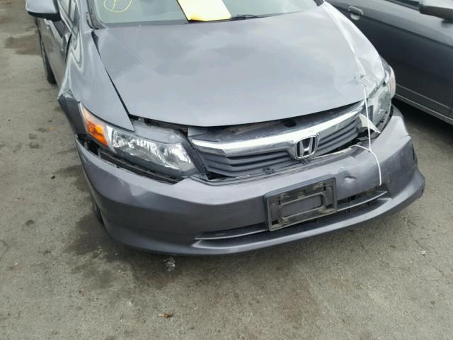 19XFB2F52CE373233 - 2012 HONDA CIVIC LX GRAY photo 9