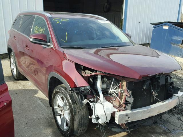 5TDDKRFH4FS187942 - 2015 TOYOTA HIGHLANDER MAROON photo 1