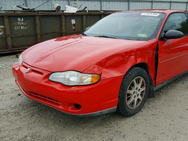 2G1WW12EX19270280 - 2001 CHEVROLET MONTE CARL წითელი ფოტო 9