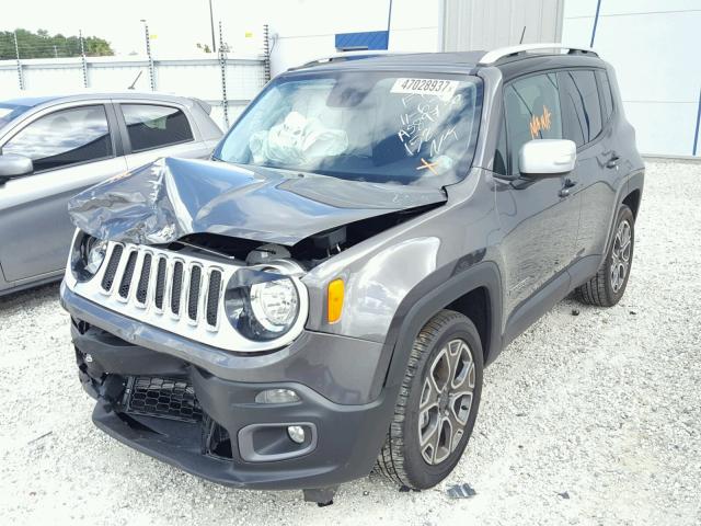 ZACCJADB1HPF73717 - 2017 JEEP RENEGADE L GRAY photo 2