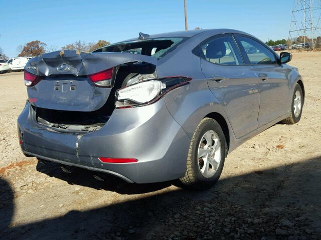 5NPDH4AE7FH648152 - 2015 HYUNDAI ELANTRA SE SILVER photo 4