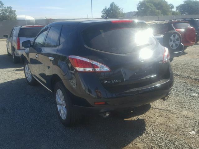 JN8AZ1MU4CW117826 - 2012 NISSAN MURANO S BLACK photo 3