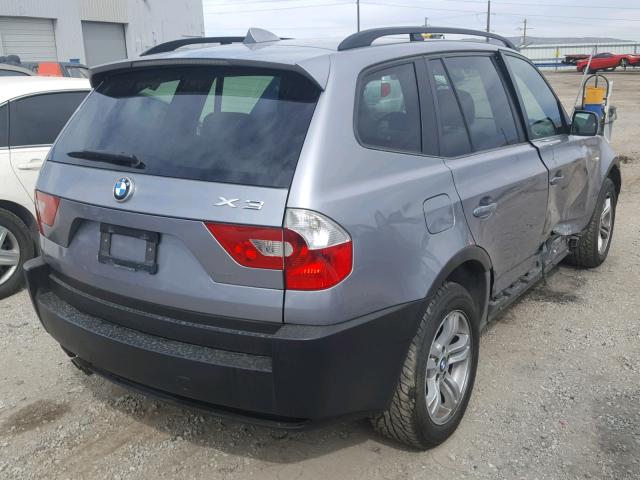 WBXPA93454WC32228 - 2004 BMW X3 3.0I GRAY photo 4