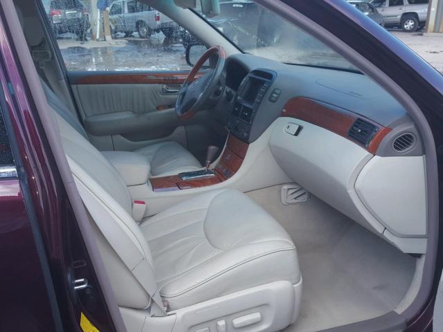 JTHBN36F350175422 - 2005 LEXUS LS 430 MAROON photo 5