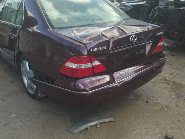 JTHBN36F350175422 - 2005 LEXUS LS 430 MAROON photo 9