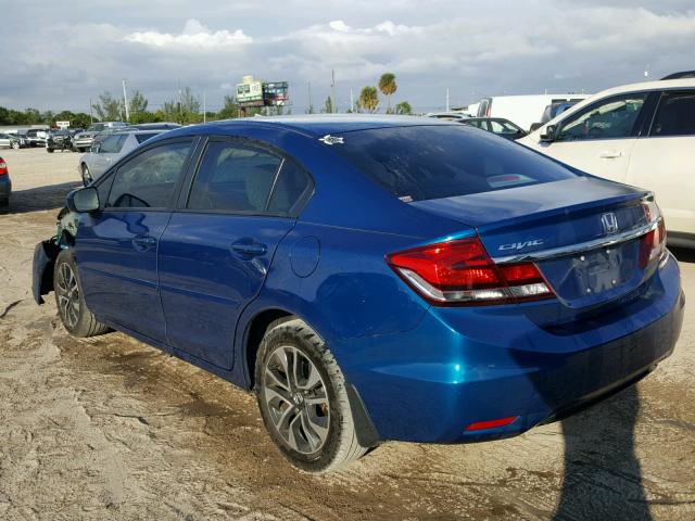 19XFB2F88EE034649 - 2014 HONDA CIVIC EX BLUE photo 3