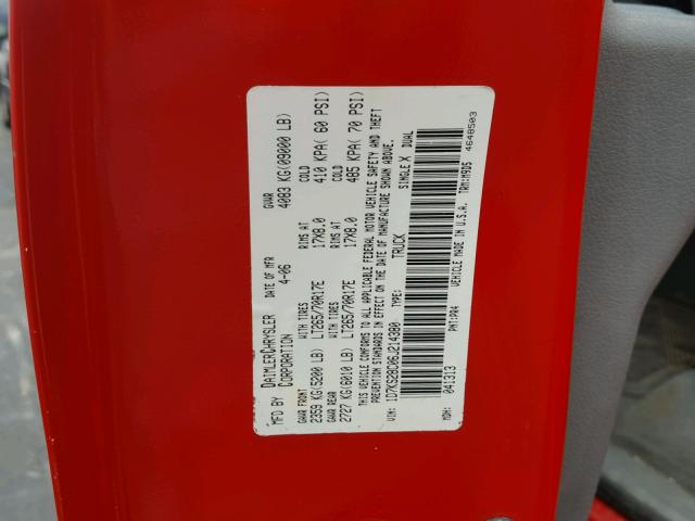 1D7KS28C06J214380 - 2006 DODGE RAM 2500 S წითელი ფოტო 10