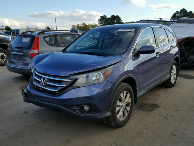 2HKRM4H55EH632294 - 2014 HONDA CR-V EX BLUE photo 2