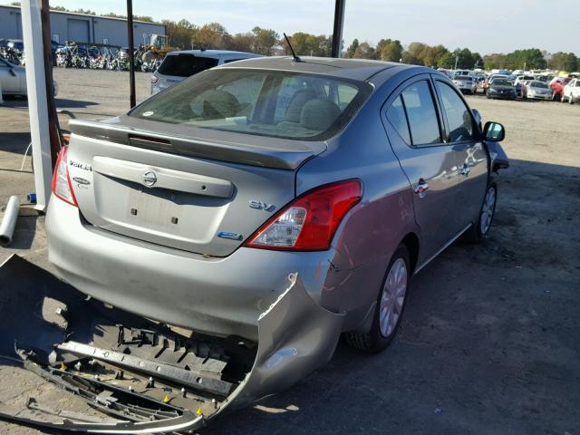 3N1CN7AP7EL856041 - 2014 NISSAN VERSA S GRAY photo 4