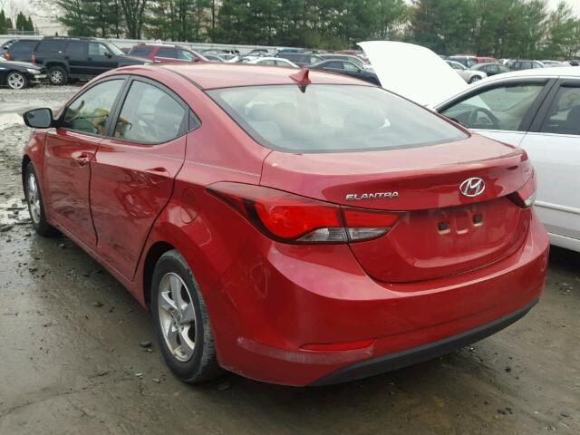 KMHDH4AE9FU248286 - 2015 HYUNDAI ELANTRA SE RED photo 3