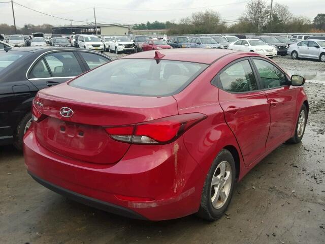 KMHDH4AE9FU248286 - 2015 HYUNDAI ELANTRA SE RED photo 4