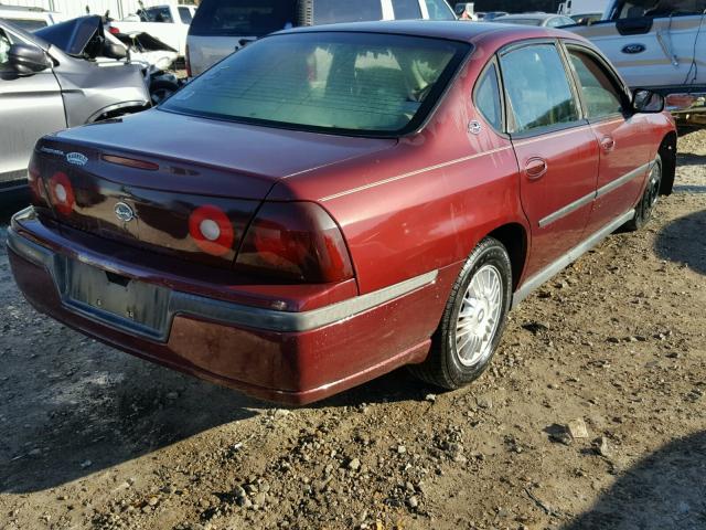 2G1WF52E419354425 - 2001 CHEVROLET IMPALA MAROON photo 4