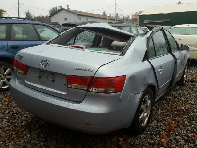 5NPEU46C96H077030 - 2006 HYUNDAI SONATA GLS BLUE photo 4