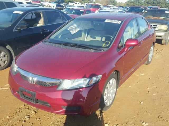 2HGFA1F59BH520939 - 2011 HONDA CIVIC LX RED photo 2