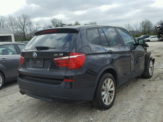 5UXWX9C58E0D15266 - 2014 BMW X3 XDRIVE2 BLACK photo 4