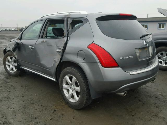 JN8AZ08W87W654159 - 2007 NISSAN MURANO SL GRAY photo 3