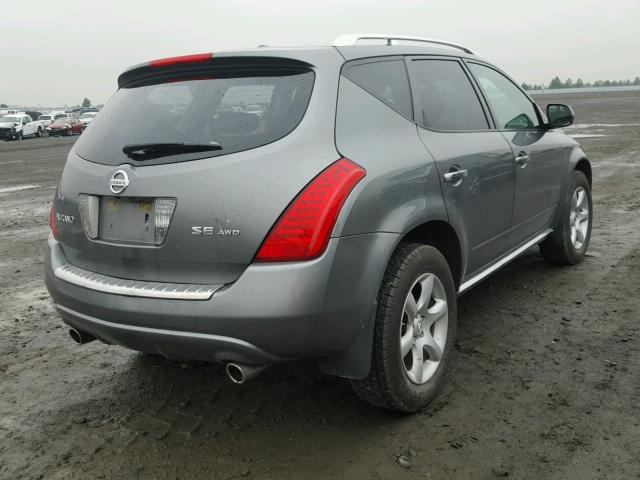 JN8AZ08W87W654159 - 2007 NISSAN MURANO SL GRAY photo 4