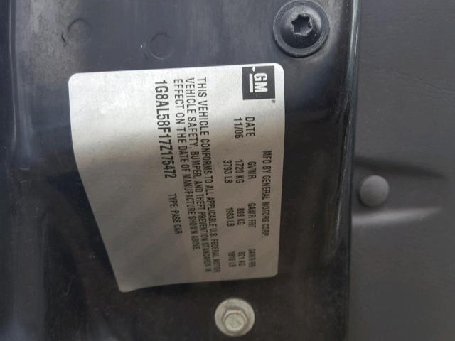 1G8AL58F17Z175472 - 2007 SATURN ION LEVEL BLUE photo 10