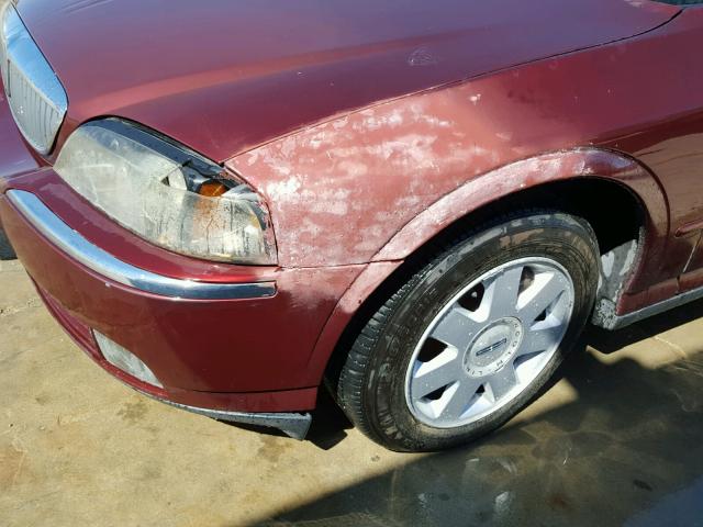 1LNHM86SX3Y682322 - 2003 LINCOLN LS BURGUNDY photo 9