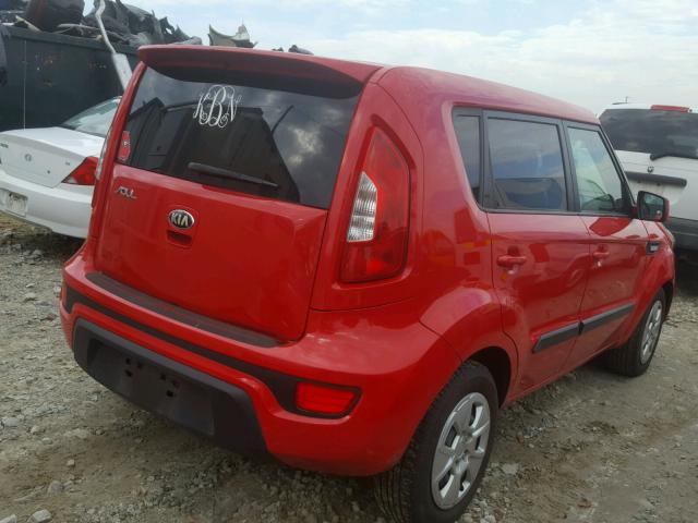 KNDJT2A5XD7491692 - 2013 KIA SOUL RED photo 4