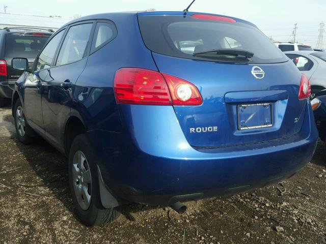 JN8AS58T78W025422 - 2008 NISSAN ROGUE S BLUE photo 3