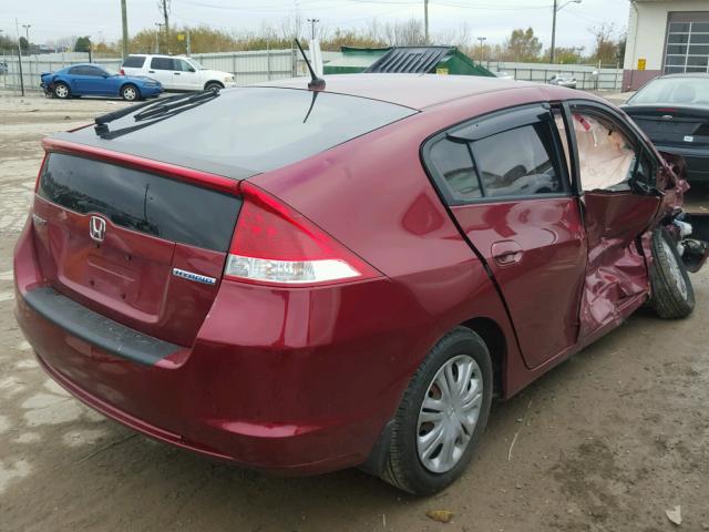 JHMZE2H50AS037297 - 2010 HONDA INSIGHT LX BURGUNDY photo 4