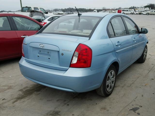 KMHCN4AC3AU484315 - 2010 HYUNDAI ACCENT GLS BLUE photo 4