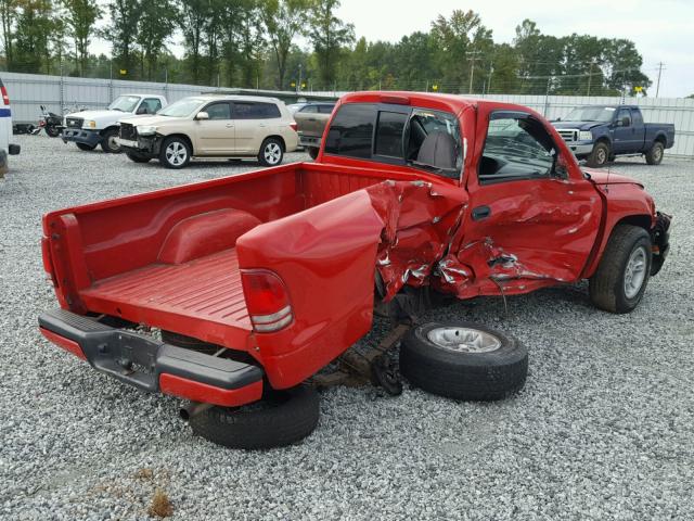 1B7FL26X7WS686133 - 1998 DODGE DAKOTA RED photo 4