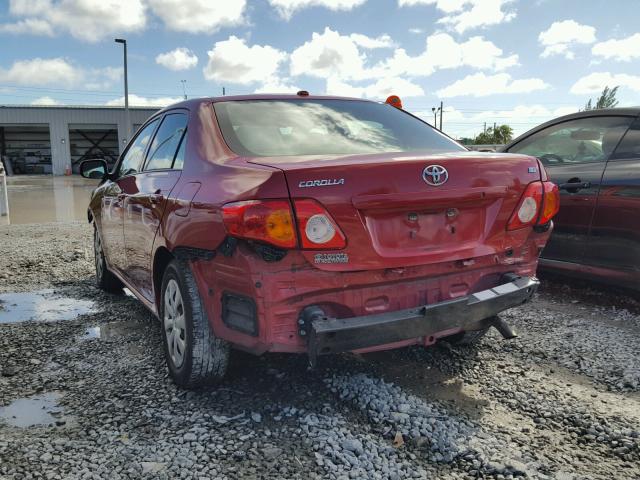 JTDBL40E79J041526 - 2009 TOYOTA COROLLA BA RED photo 3