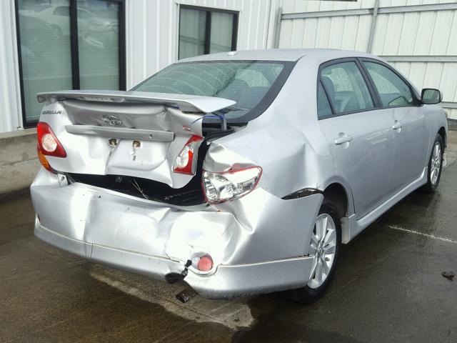 1NXBU4EE7AZ383563 - 2010 TOYOTA COROLLA BA SILVER photo 4