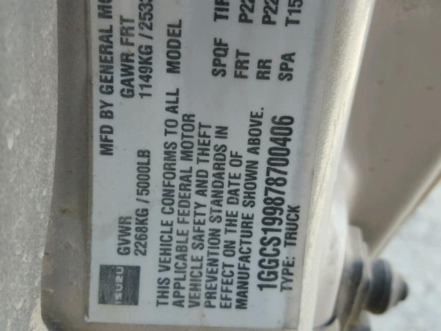 1GGCS199878700406 - 2007 ISUZU I-290 SILVER photo 10