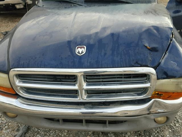 1B7HL48N82S587248 - 2002 DODGE DAKOTA QUA BLUE photo 7