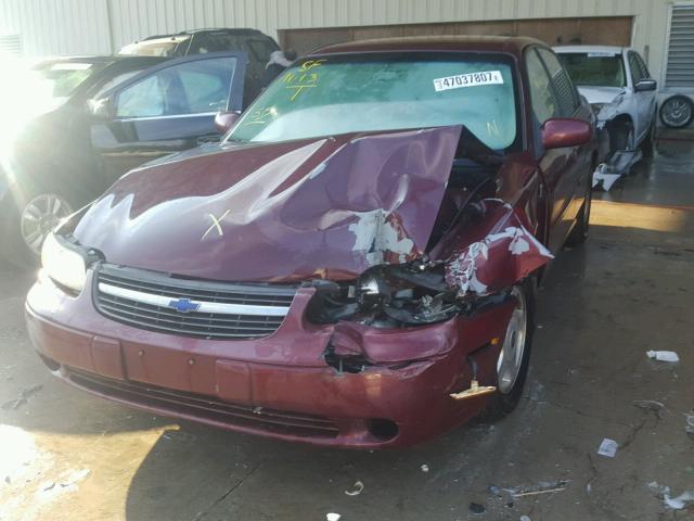 1G1NE52J416167639 - 2001 CHEVROLET MALIBU LS MAROON photo 2