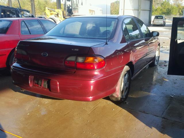 1G1NE52J416167639 - 2001 CHEVROLET MALIBU LS მუქწითელი ფოტო 4