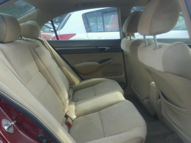 1HGFA16878L063487 - 2008 HONDA CIVIC EX ბურგუნდია ფოტო 6