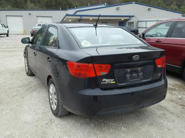 KNAFU4A20C5638291 - 2012 KIA FORTE EX BLACK photo 3