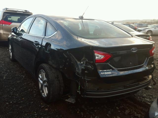 3FA6P0H77GR374435 - 2016 FORD FUSION SE BLACK photo 3