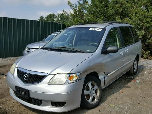 JM3LW28A920300991 - 2002 MAZDA MPV WAGON SILVER photo 2