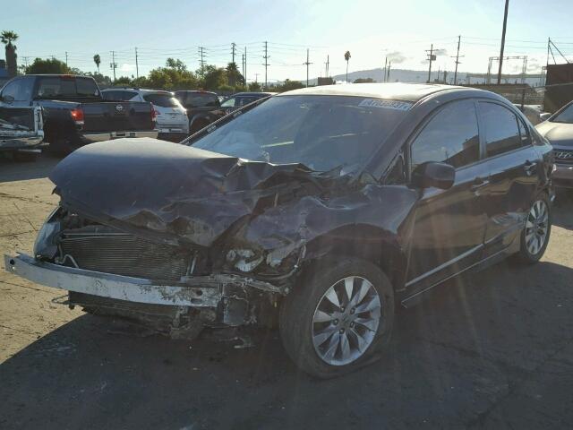 2HGFA16859H508355 - 2009 HONDA CIVIC EX შავი ფოტო 2