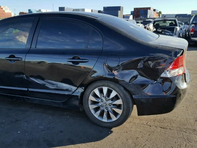 2HGFA16859H508355 - 2009 HONDA CIVIC EX BLACK photo 9