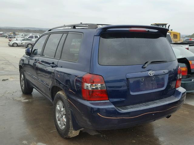 JTEGP21A070133778 - 2007 TOYOTA HIGHLANDER BLUE photo 3