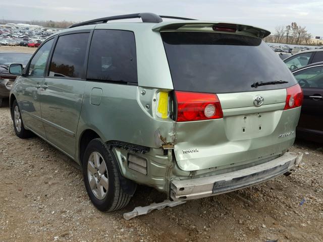 5TDZK22C57S064384 - 2007 TOYOTA SIENNA GREEN photo 3