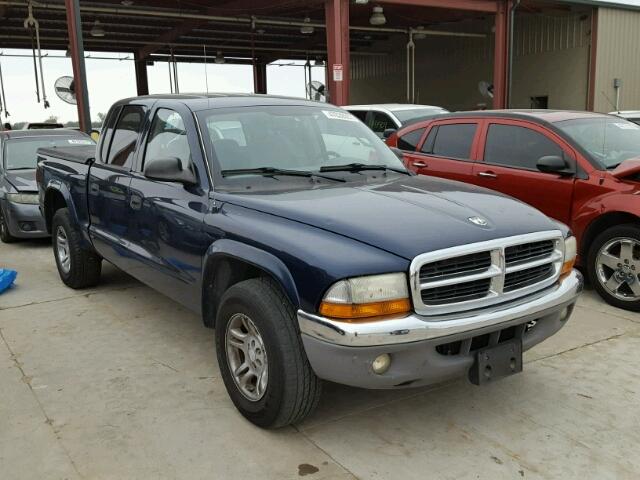 1D7HL48N64S773783 - 2004 DODGE DAKOTA BLUE photo 1