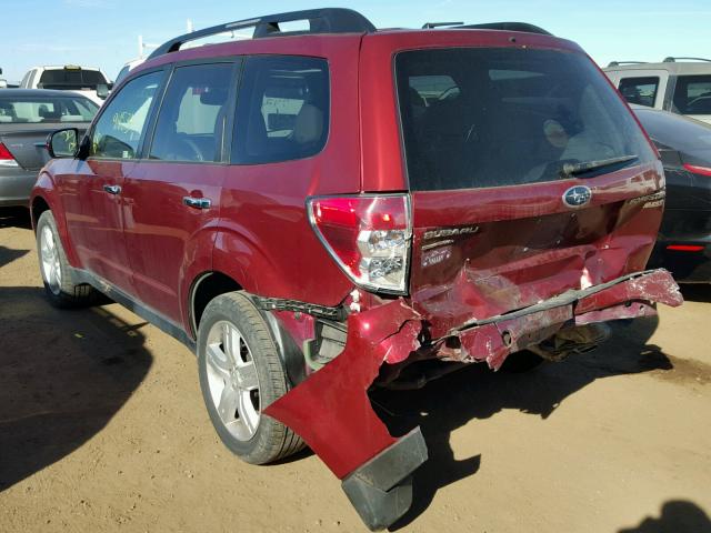 JF2SH6DC0AH757929 - 2010 SUBARU FORESTER 2 MAROON photo 3